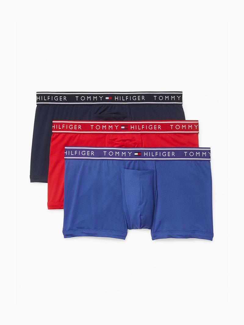 Férfi Tommy Hilfiger Flx evolve stretch trunk 3pk Trunks Lila Piros Sötétkék | HU 1301SGL